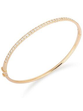 Delicate Half Eternity 14K (or 18k upon request) Yellow Gold Diamond Bracelet